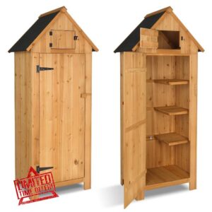 Wooden Garden Shed with Single Door and Slope Roof