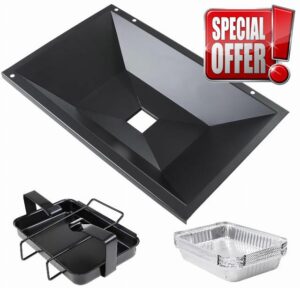 99250 Grease Tray with Catch Pan for Weber Spirit E-310/E-320/SP-320 Series (2007-2012) Genesis Silver B/C Genesis 1000/2000/3000 Genesis Gold B/C with 10pack Aluminum Liner for Weber 7515