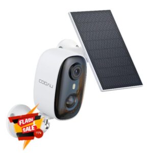 COOAU 4MP/2.5K Solar Security Camera Wireless Outdoor