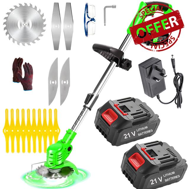 Cordless Strimmer Garden Strimmer Battery Strimmers Cordless Equipped With 2 Rechargeable Batteries 3-In-1 Strimmer Cordless Grass Trimmer Grass Cutter Low Noise Electric Garden Strimme