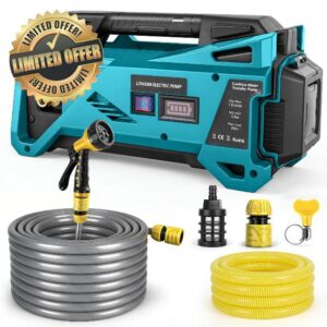 Water Transfer Pump Compatible with Makita 18V Battery