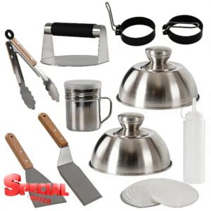 11PCS Griddle Accessories Kit BBQ Accessories Smash Burger Press Speedy Burger Machine Accessories Kit for Blackstone