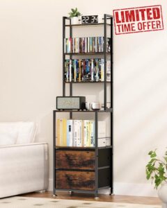 TJ.MOREE 7-Tier CD Storage Rack with 2 Drawers