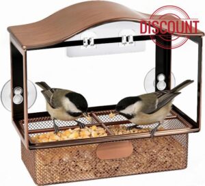 Aozzy Metal Window Bird Feeder