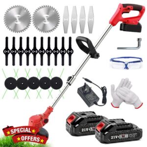 21V MAX Strimmer Cordless Grass Trimmer with 2*Battery and Charger