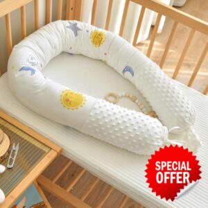 Cot Bed Rail for Baby Breathable Crib Cot Bed Guard Bed Rails Headboard Padded Baby Cot Side Cushions Breathable Cot Bed Bumper with Ties Safety Rail Cover
