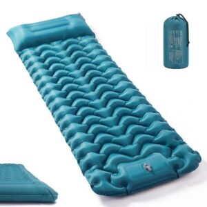 COVACURE Camping Mat - 3.9" Thick Sleeping Mats Camping with Built-in Foot Pump