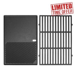 Denmay 7638 44.5 cm Cooking Grate & Grill Plate for Weber Spirit I & II 300 Series (with Front Burner Knobs)