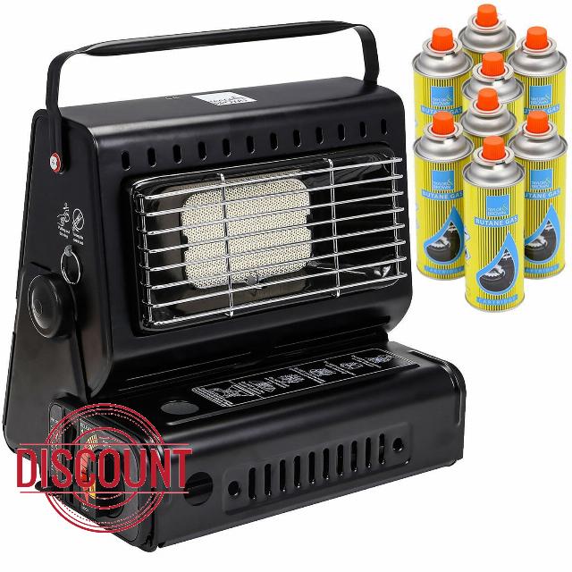 Greenfields Outdoor Gas Heater with 8 Canisters