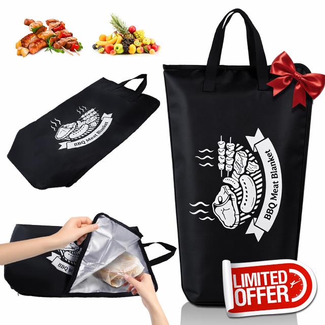 23in BBQ Blanket for Resting Meat - Washable Oxford Cloth Smoker Blanket with Wide Mouth
