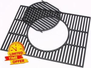 Cast Iron Cooking Grate Replacement Parts 44.5 x 30 cm for Weber Spirit I & II 300