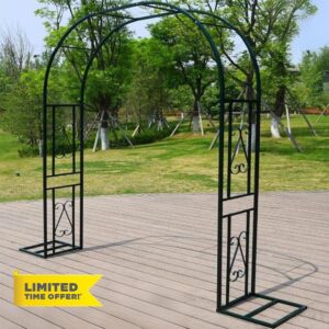 Metal Garden Arch - Heavy Duty Steel Garden Arch Arbor Trellis for Climbing Plants