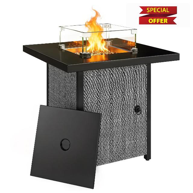 Outsunny Propane Gas Fire Pit Table for Garden