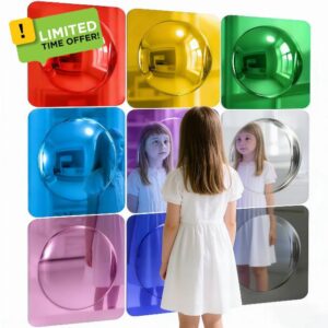 9 Pack Bubble Convex Mirror Panel Autism Sensory Equipment Sensory Toys for Autism Sensory Room Equipment Sensory Mirror Acrylic Sensory Wall Panel 25.4x25.4cm for Calming Corner Items