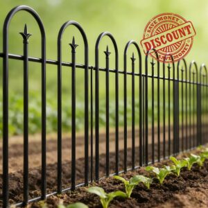 ARIFARO Metal Garden Fence 91cm H x 71cm W (5 Panels
