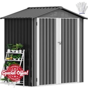 DWVO 6x4 FT Metal Garden Shed