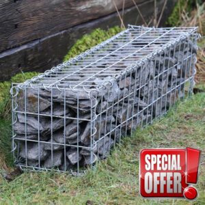 Actiasgear Heavy Duty Galfan Coated Gabion Baskets – Retaining Wall & Garden Wire Stone Cages – Easy Assembly with Helical – Multiple Options Available (100cm x 30cm x 30cm)