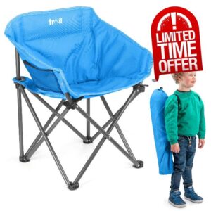 Trail Buzzard Kids Bucket Camping Chair (Blue) – Lightweight Folding Outdoor Garden Beach Chair