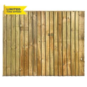 6FT x 5FT Feather Edge Fence Panels Vertical | Pressure Treated Timber Closeboard Fencing | Garden Privacy Screening Panels | Heavy Duty Weather Resistant Outdoor Fence | Set of 6