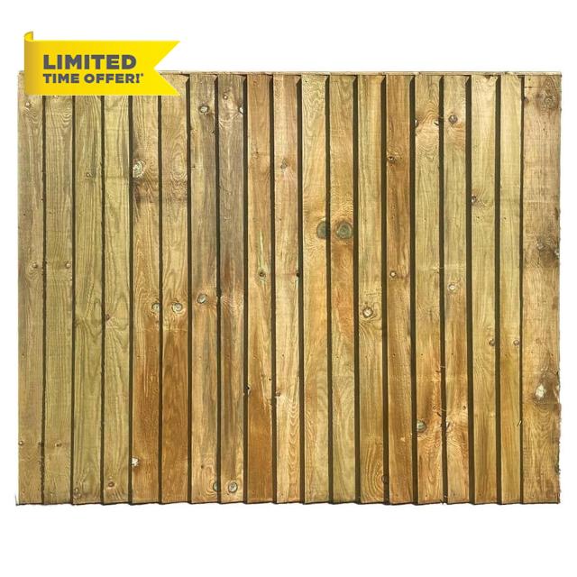 6FT x 5FT Feather Edge Fence Panels Vertical | Pressure Treated Timber Closeboard Fencing | Garden Privacy Screening Panels | Heavy Duty Weather Resistant Outdoor Fence | Set of 6