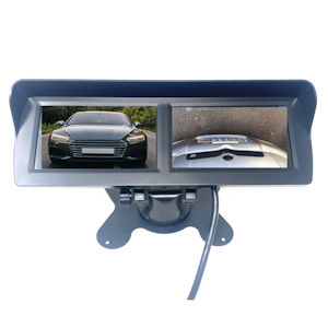 White dual-camera security or monitoring device with two separate camera lenses mounted in a rectangular housing unit.