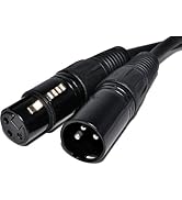 kenable Instrument Cable XLR 3 Pin Plug to 6.35mm Male Mono Jack Plug Cable 1m [1 metres]