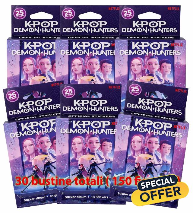 K-Pop Demon Hunters 6 Ecoblister Packs of 5 Sachets - Box Collection Sticker Cards