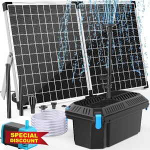 POPOSOAP Solar Pond Filter with Fountain Pump