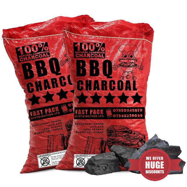 Charcoal BBQ 80–100L Oak Hardwood Lumpwood Charcoal 20kg Restaurant Grade Grill Smoker Kamado Pizza Oven Fuel Long Burn High Heat Low Smoke Low Ash (2 x 10kg)