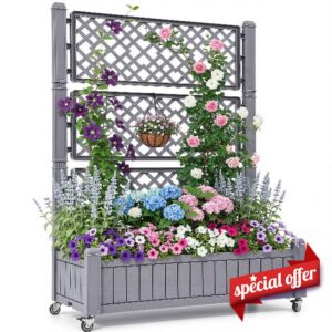 YITAHOME Raised Beds with trellis 108.5 * 44 * 155cm