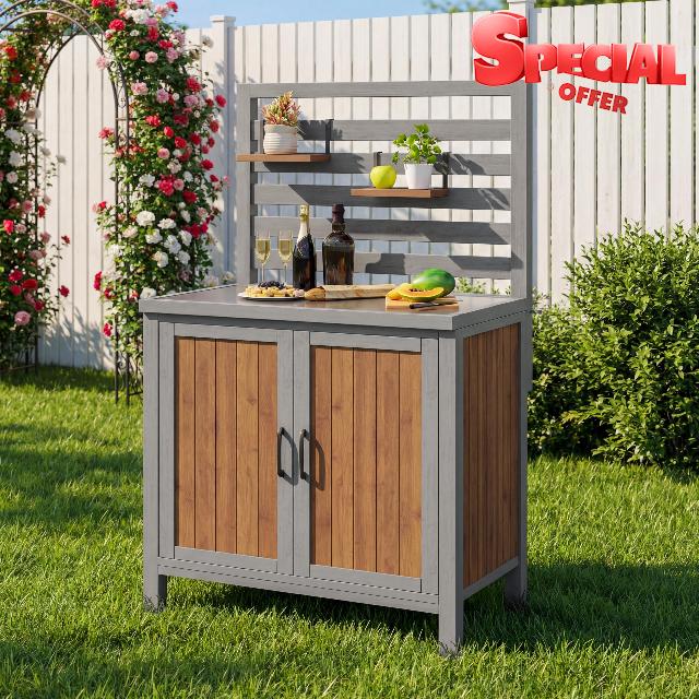 Merax Rustic Outdoor Storage Cabinet