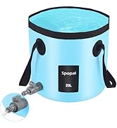 Spopal 20L Collapsible Bucket, Outdoor Foldable Bucket with Drainage Outlet for Camping, Collapsi...
