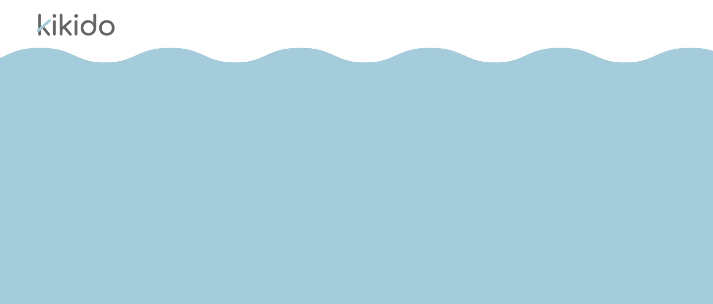 Text reads 'likido' on light blue background with wavy white border design.