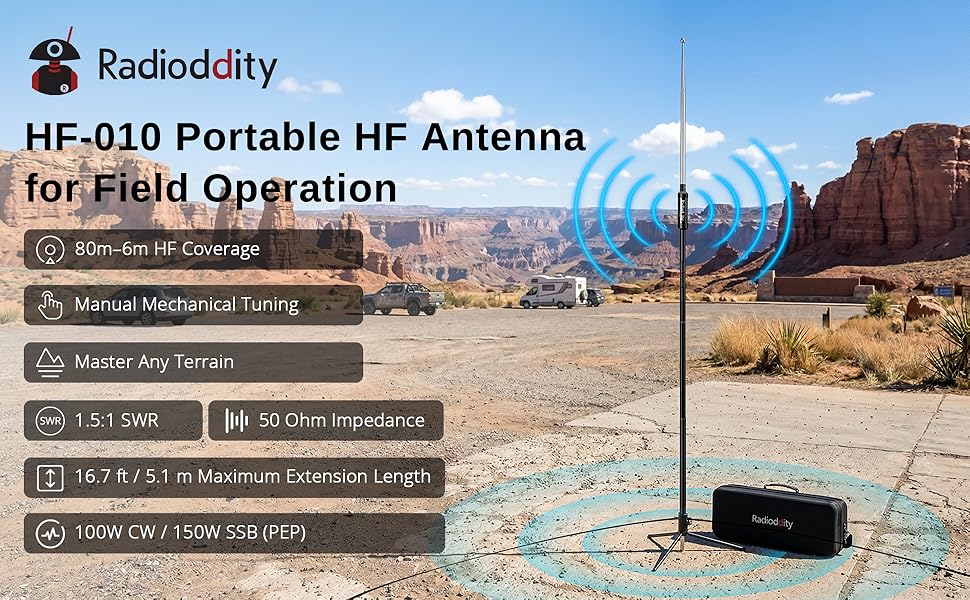 Radioddity HF-010 Portable HF Antenna for Field Operation