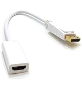 kenable DisplayPort Male Plug to HDMI Female Socket Adapter Cable White