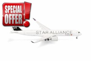 Herpa airplane model Thai Airways Airbus A350-900 "Star Alliance"