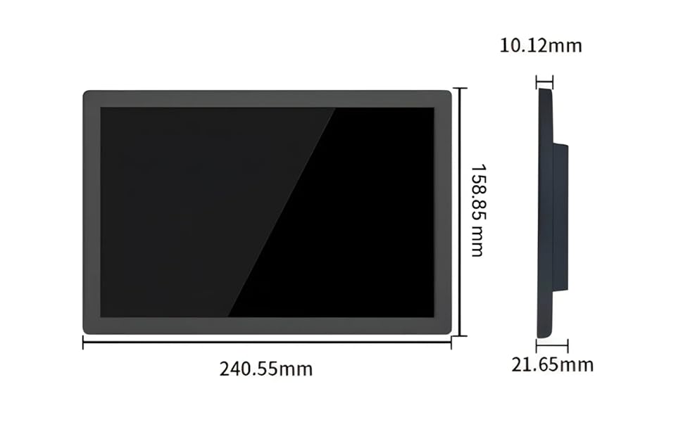 Technical diagram showing monitor specifications: Text reads '19-120cm' (height), '240-240cm' (width), '33-320mm' (depth), displaying flat-screen TV with measurement annotations.
