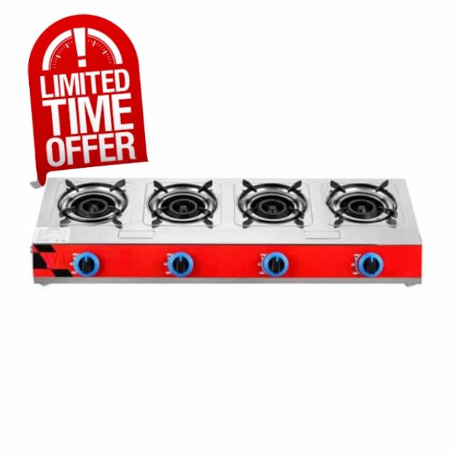 4 Burner Gas Stove with Flameout Protection