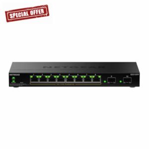 NETGEAR S350 Series 10-Port Gigabit Ethernet PoE+ Smart Managed Essentials Switch – 8 x 1G PoE+ @ 55W