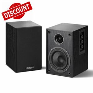 Active Bookshelf Speakers with 4" Woofer & 1" Silk Dome Tweeter – Powered Stereo Hi-Fi Speakers for Turntable