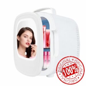 6L Portable Mini Fridge for Skincare with LED Mirror