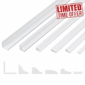 OLYCRAFT 48 Pcs 6 Styles Miniature Minihouse Trim White Mini House Wall Border Strips Plastic Minihouse Trim Miniature House Strips Ornament Accessories for Craft Projects and Model Building
