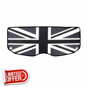 Retractable Rear Trunk Parcel Shelf Car Interior Trunk Window Pad For MINI For COOPER S For ONE F55 F56 F60 R56 R60 For COUNTRYMAN Decoration(Black gray flag