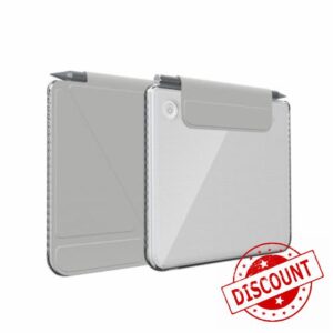 TUDIA M-FLIP Detachable Clear Magnetic Case for Kobo Libra Colour (2024) - [Auto Wake/Sleep] Shockproof Slim Transparent Back Magnetic Fold Cover with Stylus Holder (Grey)