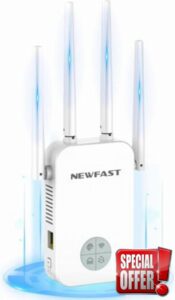 NEWFAST AC1200 WiFi Range booster 5.8/2.4GHz Dual band WiFi Booster Compatible with Any Wireless Router