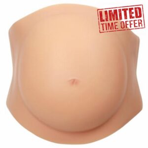 Pregnant Belly Realistic Silicone Pregnancy Belly for Costume & Photo Props Adjustable Faux Bellies with Soft Skin-like Feel