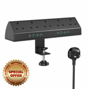 Desk Clamp Power Socket USB C Slots