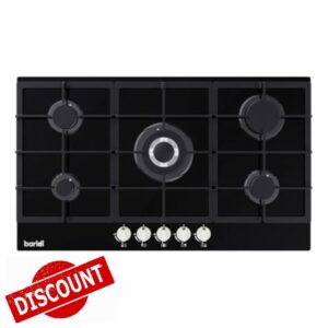 Baridi 90cm Built-In Black Glass Gas Hob
