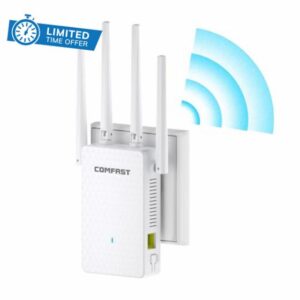 COMFAST WiFi Extender Booster 1200Mbps WiFi Booster Range Extender 5GHz & 2.4GHz Dual Band WiFi Repeater Wireless Internet Booster