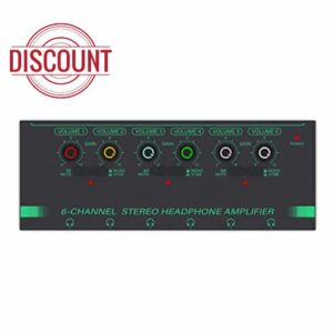 1 PCS 6 Channels Stereo Headphone Amplifier Mini Portable Earphone Splitter Low-Noise Audio Mixer for Recording Studio